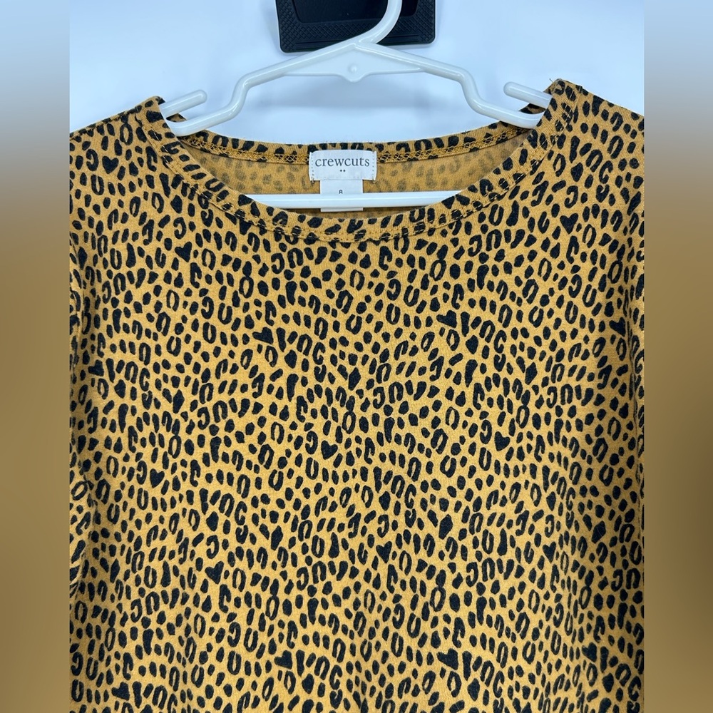 J.Crew Crewcuts Girls' Leopard Pocket T-shirt Dress Size 8 - Picture 7 of 9